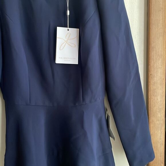 Gal Meets Glam Celeste Fit and Flare Dress Navy - Picture 9 of 14